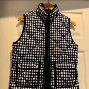 J Crew Puffer Buffalo Check Vest
